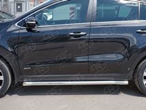 Пороги труба D63 (вариант 1) для Kia Sportage 2016-