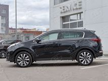 Пороги труба D42 С листом (Лист алюм, проф.сталь)(Вариант2) для Kia Sportage 2016-