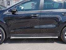 Пороги труба D42 (вариант 1) для Kia Sportage 2016-
