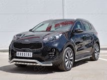 Защита переднего бампера D63 волна с надписью для Kia Sportage 2016-