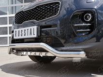 Защита переднего бампера D63 волна с надписью для Kia Sportage 2016-