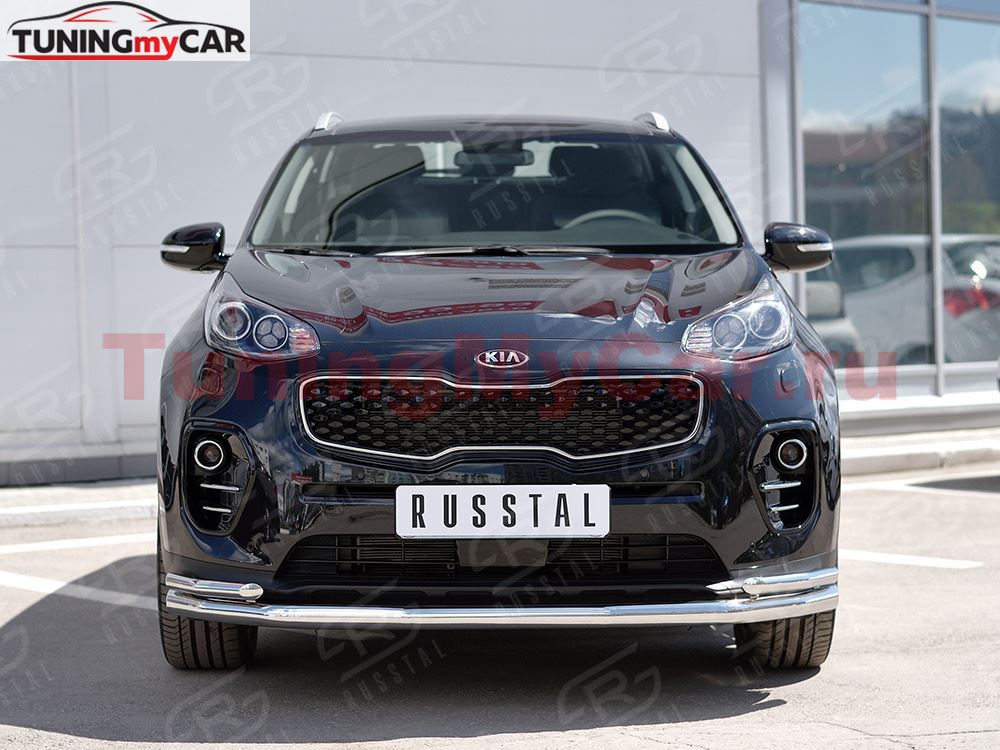 Защита переднего бампера D63 секция D42 уголки для Kia Sportage 2016-