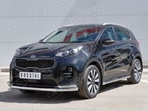 Защита переднего бампера D63 секция D42 уголки для Kia Sportage 2016-