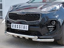 Защита переднего бампера D63дуга-D63 уголки+клыки для Kia Sportage 2016-
