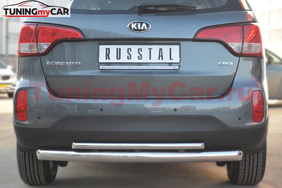 Защита заднего бампера D76 /D42 (дуга) для Kia Sorento 2012-