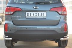 Защита заднего бампера уголки D63/42 для Kia Sorento 2012-