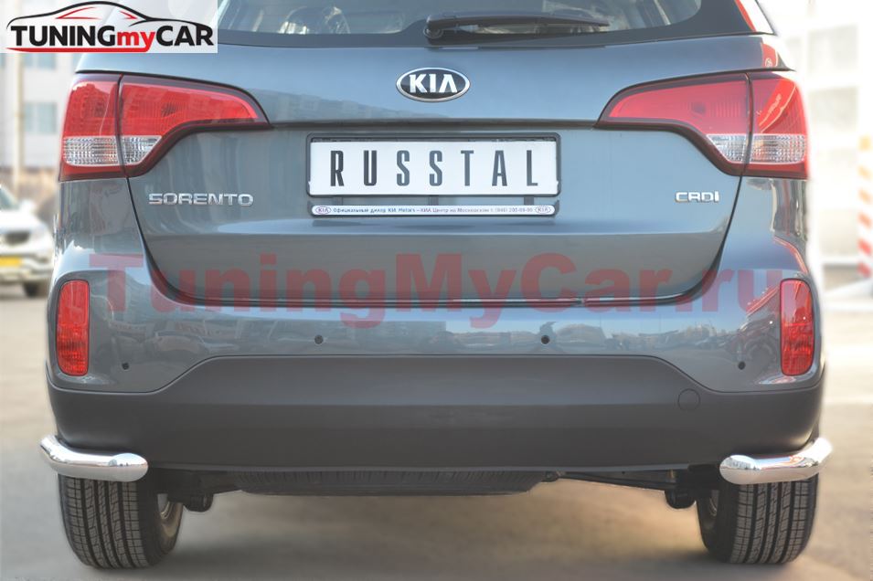 Защита заднего бампера уголки D63 для Kia Sorento 2012-