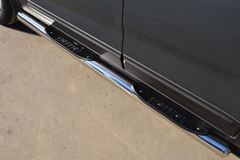 Пороги труба D76 с накладкой (вариант 3) для Kia Sorento 2012-