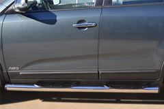 Пороги труба D76 с накладкой (вариант 2) для Kia Sorento 2012-