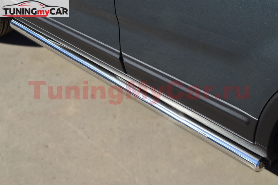 Пороги труба D63 (вариант 3) для Kia Sorento 2012-