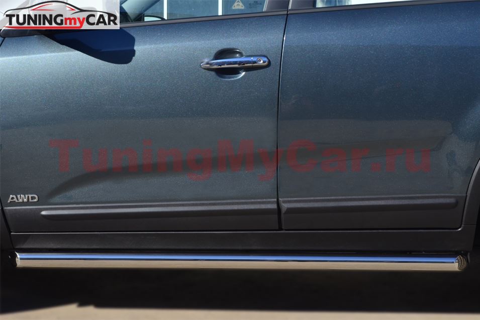 Пороги труба D63 (вариант 1) для Kia Sorento 2012-