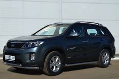 Пороги труба D63 (вариант 1) для Kia Sorento 2012-