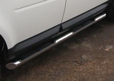 Пороги труба D76 с накладками (вариант 1) для Land Rover Freelander 2 2006-2011