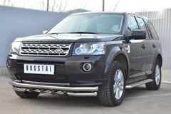 Защита переднего бампера D63 (секции) D63 (уголки)+ зубья для Land Rover Freelander 2 2012-