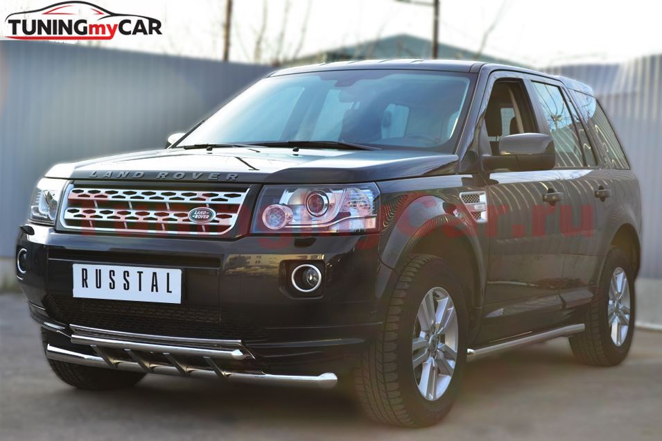 Защита переднего бампера D63 (секции) D42 (дуга) для Land Rover Freelander 2 2012-