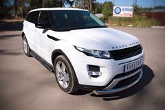 Пороги труба D76 с накладками (вариант 3) для Land Rover Range Rover Evoque Dynamic 2011-