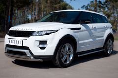 Защита переднего бампера D75х42/75х42 овалы для Land Rover Range Rover Evoque Dynamic 2011-