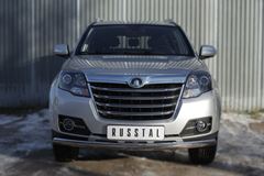 Защита переднего бампера D75х42 (дуга) (Турбодизель) для Great Wall Hover H3 2014-