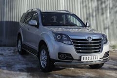 Защита переднего бампера D75х42 (дуга) (Турбодизель) для Great Wall Hover H3 2014-
