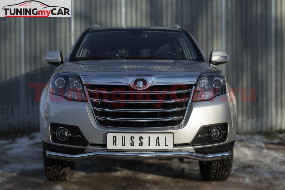 Защита переднего бампера D63 (волна) для Great Wall Hover H3 2014-