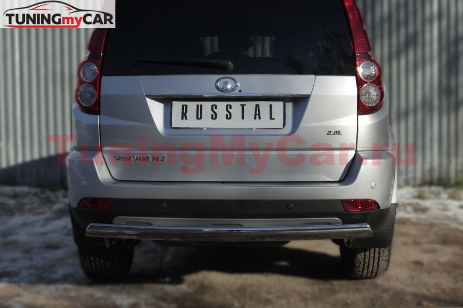 Защита заднего бампера D75х42 (дуга) для Great Wall Hover H3 2014-