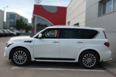 Защита порогов D42 (укороченная) для Infiniti QX80 2014-