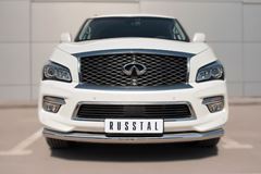 Защита переднего бампера D76 (секции) для Infiniti QX80 2014-