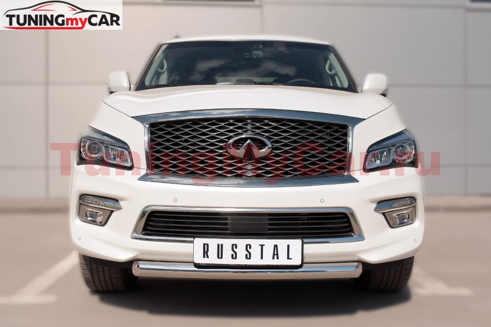 Защита переднего бампера D76 (дуга) для Infiniti QX80 2014-