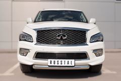 Защита переднего бампера D76 (дуга) для Infiniti QX80 2014-