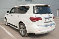 Защита заднего бампера D75х42 (дуга) для Infiniti QX80 2014-