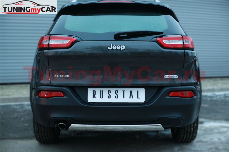 Защита заднего бампера D75х42 (дуга) для Jeep Cherokee 2014-