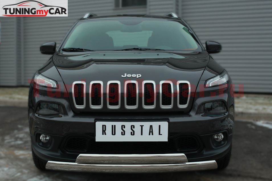 Защита переднего бампера D75х42 (дуга) D75х42 (дуга) для Jeep Cherokee 2014-