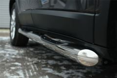Пороги труба D76 с накладкой (вариант 1) для Jeep Cherokee 2014-