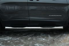Пороги труба D76 с накладкой (вариант 1) для Jeep Cherokee 2014-