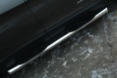 Пороги труба D76 с накладкой (вариант 1) для Jeep Cherokee 2014-