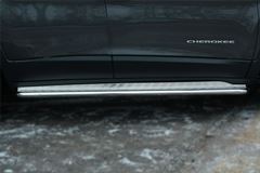 Пороги труба D42 с листом для Jeep Cherokee 2014-