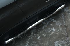 Пороги труба D76 с накладкой (вариант 2) для Jeep Cherokee 2014-