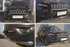 Защита переднего бампера D63 (секции) для Jeep Cherokee Trailhawk 2014-