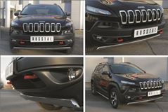 Защита переднего бампера D75х42 (дуга) для Jeep Cherokee Trailhawk 2014-