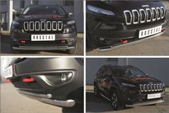 Защита переднего бампера D63 (секции) D42 (дуга) для Jeep Cherokee Trailhawk 2014-