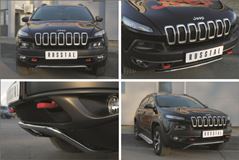 Защита переднего бампера D42 (волна) для Jeep Cherokee Trailhawk 2014-