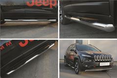Пороги труба D76 с накладкой (вариант 1) для Jeep Cherokee Trailhawk 2014-