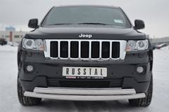 Защита переднего бампера 75х42/75х42 овалы для Jeep Grand Cherokee 2012
