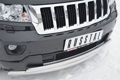 Защита переднего бампера 75х42/75х42 овалы для Jeep Grand Cherokee 2012