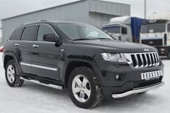 Пороги труба D76 с накладкой (вариант 3) для Jeep Grand Cherokee 2012