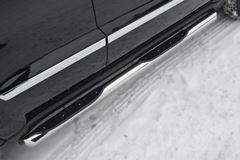 Пороги труба D76 с накладкой (вариант 1) для Jeep Grand Cherokee 2012