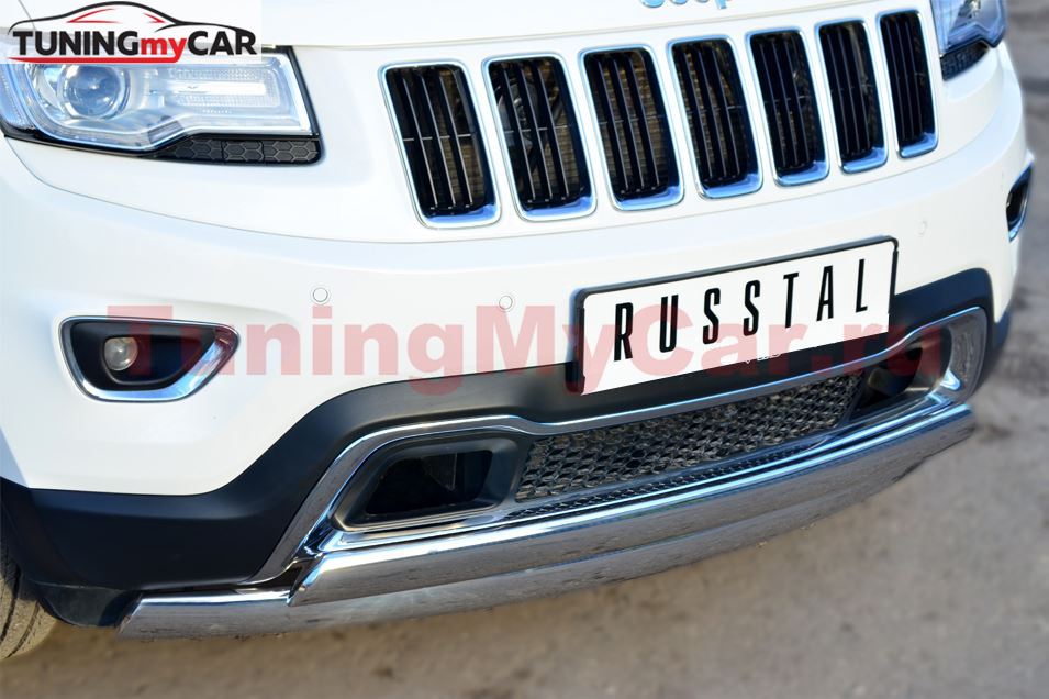 Защита переднего бампера 75х42 (дуга) 75х42 (дуга) для Jeep Grand Cherokee 2013-