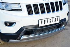 Защита переднего бампера 75х42 (дуга) 75х42 (дуга) для Jeep Grand Cherokee 2013-
