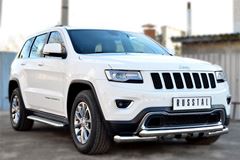 Защита переднего бампера D76 (дуга) D76х2 (дуга)+клыки для Jeep Grand Cherokee 2013-
