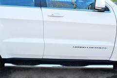 Защита порогов D76 с накладкой (вариант 3) для Jeep Grand Cherokee 2013-